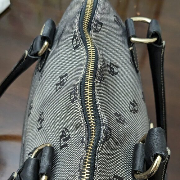 Dooney & Bourke Signature Quilted Logo Zip Zip Black Satchel - Picture 9 of 15